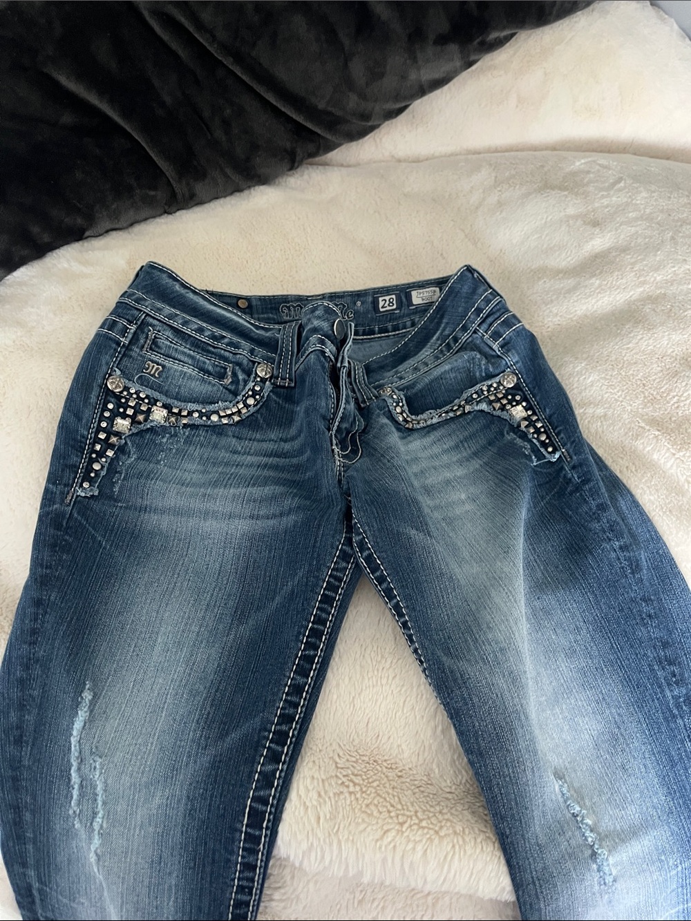 Miss Me Dark Blue Embellished Boot Cut Jeans
